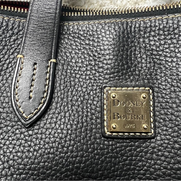 Dooney and Bourke Olivia Leather Satchel Black and Red Shoulder Bag - Picture 7 of 7